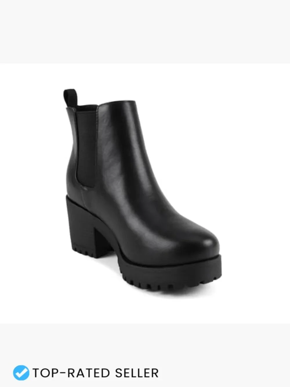 Ankle Booties Lug Sole Chunky Heel Elastic Gore Combat Boots Fall Fashion